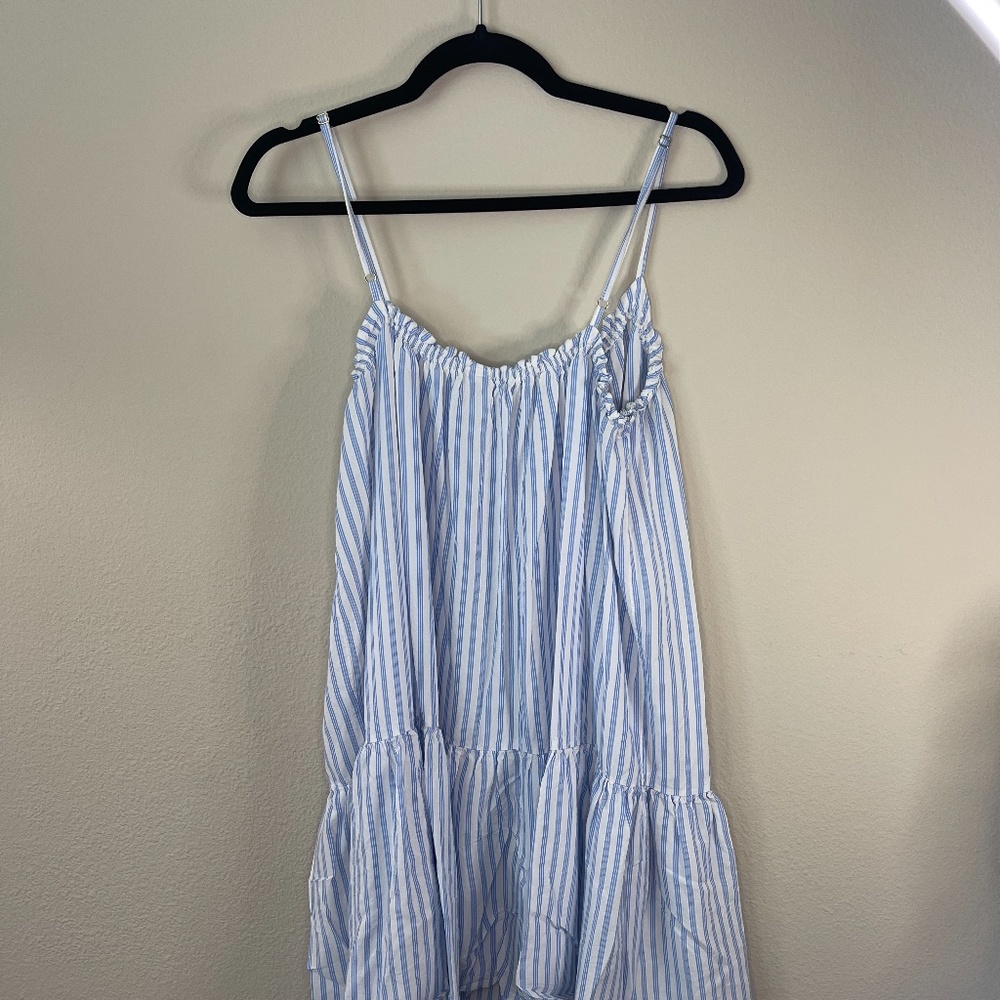 H&M Blue and White Striped Dress Size M